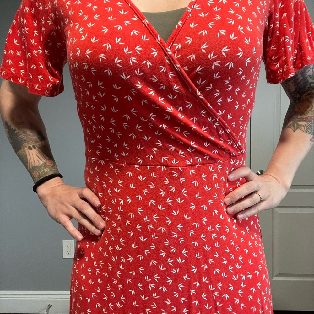 41 Hawthorn Red Patterned Mini Dress - Picture 5 of 6